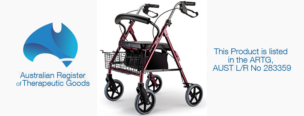 EQUIPMED Rollator Walker Walking Frame Wheels Mobility Elderly 4 Seat Seniors