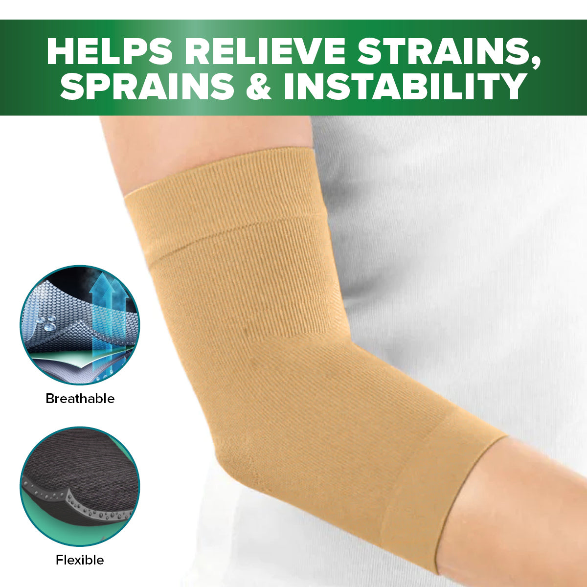 1st Care 12PCE Elastic Compression Elbow Supports Breathable Flexible 3 Sizes