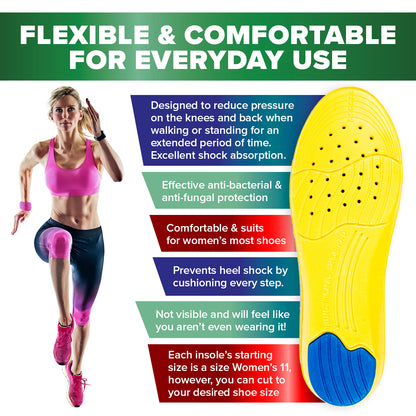 1st Care 12 Pairs Women's Memory Foam Insoles Maximum Support