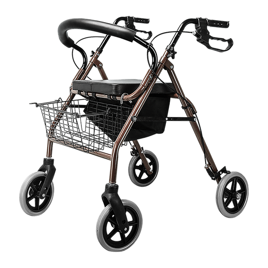 Rollator Walker Walking Frame With Wheels Zimmer Mobility Aids Seat Coffee